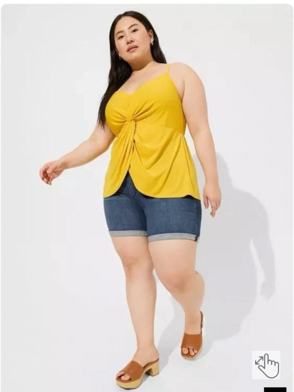 NWT - Torrid Size 3 Studio Yellow Crepe V-Neck Twist Tank